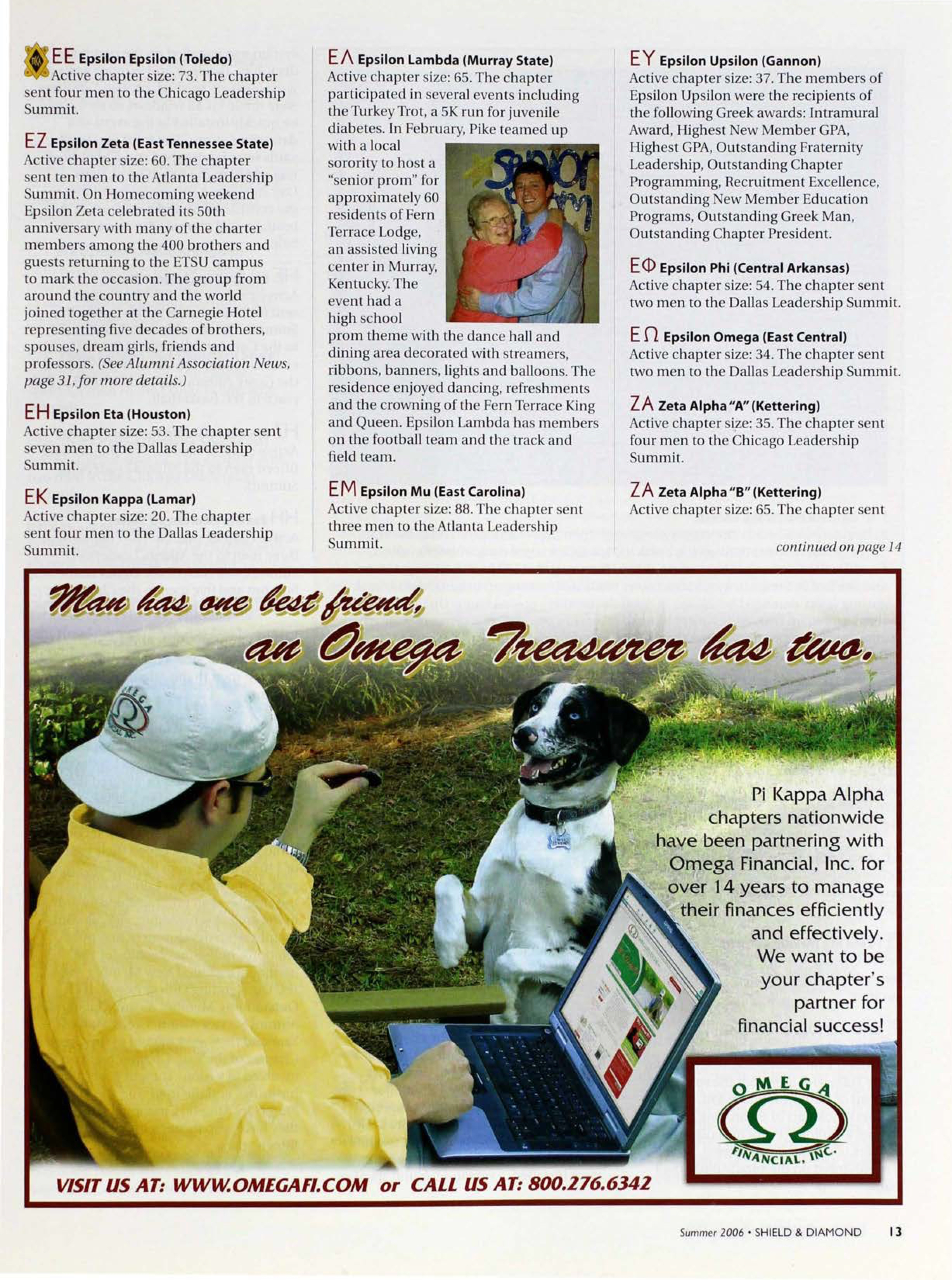 Omega Financial Inc Advertisement, Summer 2006